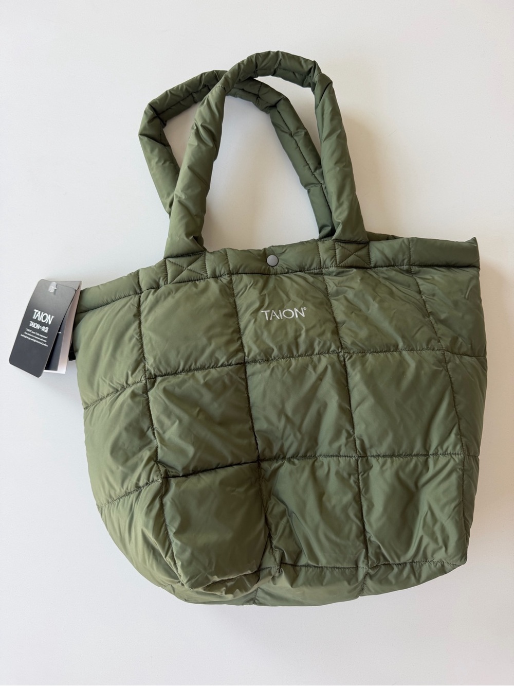 Tai Olive Quilted Puffer Tote